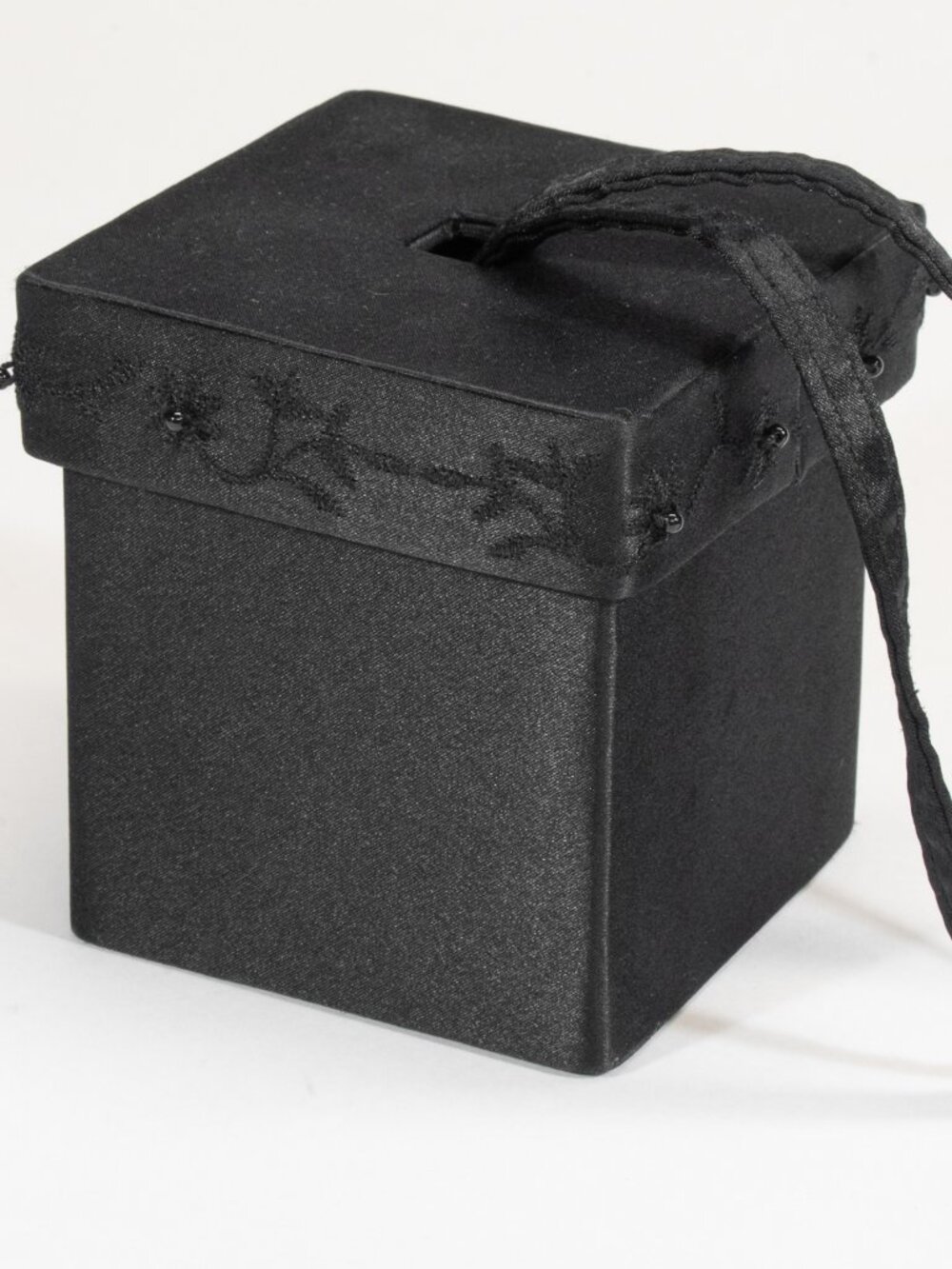 Kenneth Cole Reaction Black Satin Cube-shaped Petite Pocketbook